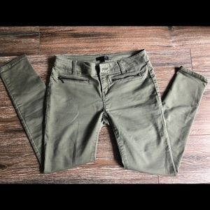 Army green skinny jeans